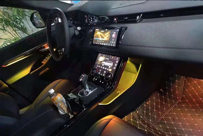 

10-Color Set Atmosphere Lamp illuminated Door Foot strip Button And APP Control Neon Ambient Light For Range Rover Evoque 2020