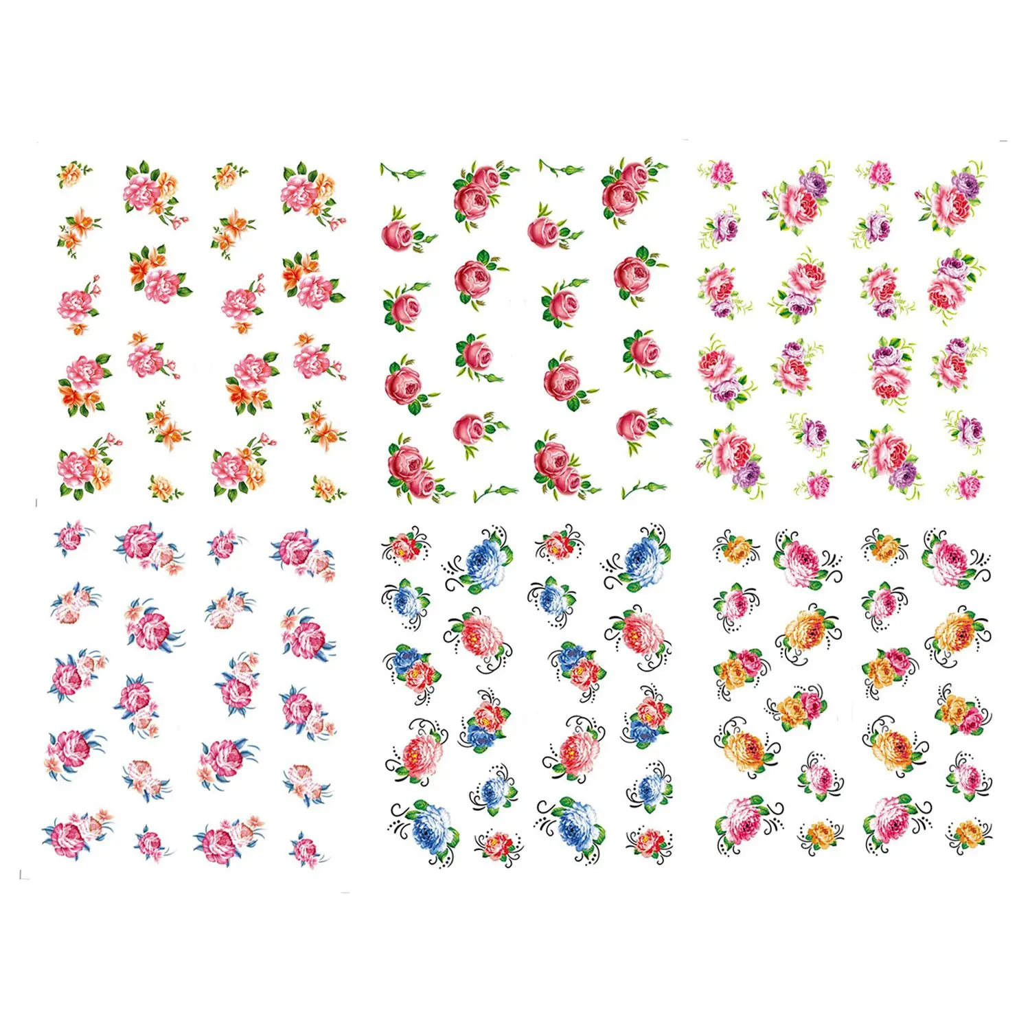 

Easy To Use Various Fashion Women Water Sticker Nail Stickers Flower Art Decoration