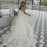 new delicate lace wedding dresses backless v neck vestidos de noivas appliques engagement bridal party bride robe de mari%c3%a9e