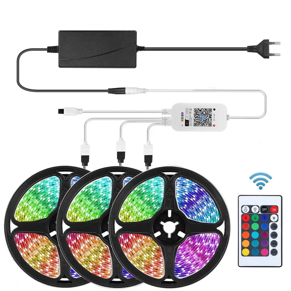 

Goodland RGB LED Strip Light Wifi LED Lights Strip 12V RGB Tape LED Ribbon SMD 5050 Neon Strip Diode Tape BackLight for Room TV