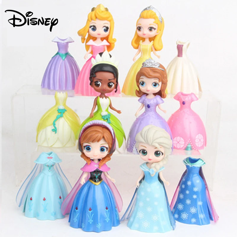 Disney Aisha Anna Q Версия 6 одеваются Принцесса София Аврора игрушки украшения с