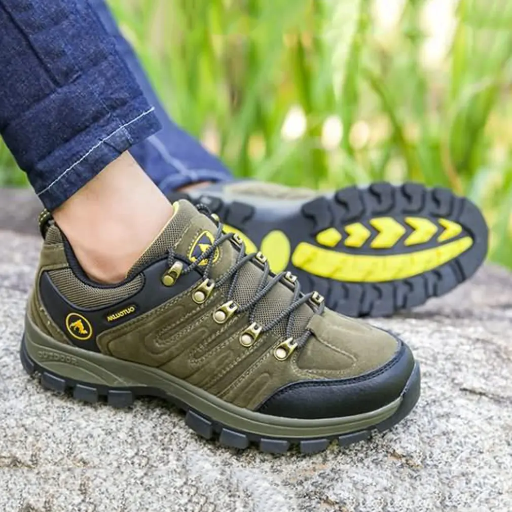 TH61252-37 Outdoor Lace-up Hiking Boots Sport Men's Shoes For Camping Climbing Mountain Anti-slip Breathable Shoes