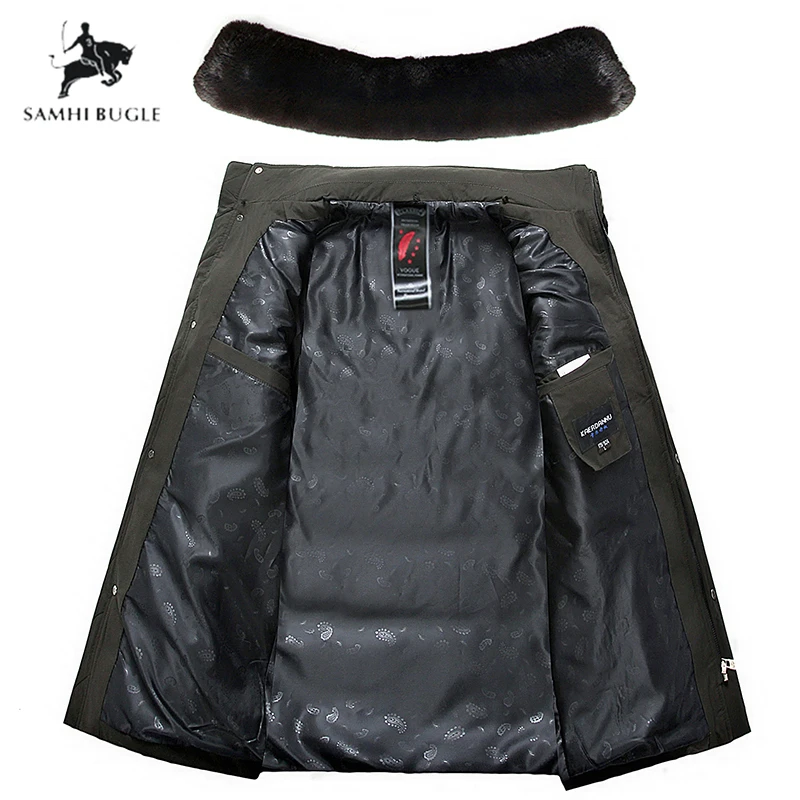 Новинка 2020 зимняя мужская куртка с большим воротником из натурального меха на