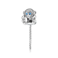 sparkling monkey silver 925 original charm beads for jewelry making 2019 summer mixed color crystal animal charms jewelry making