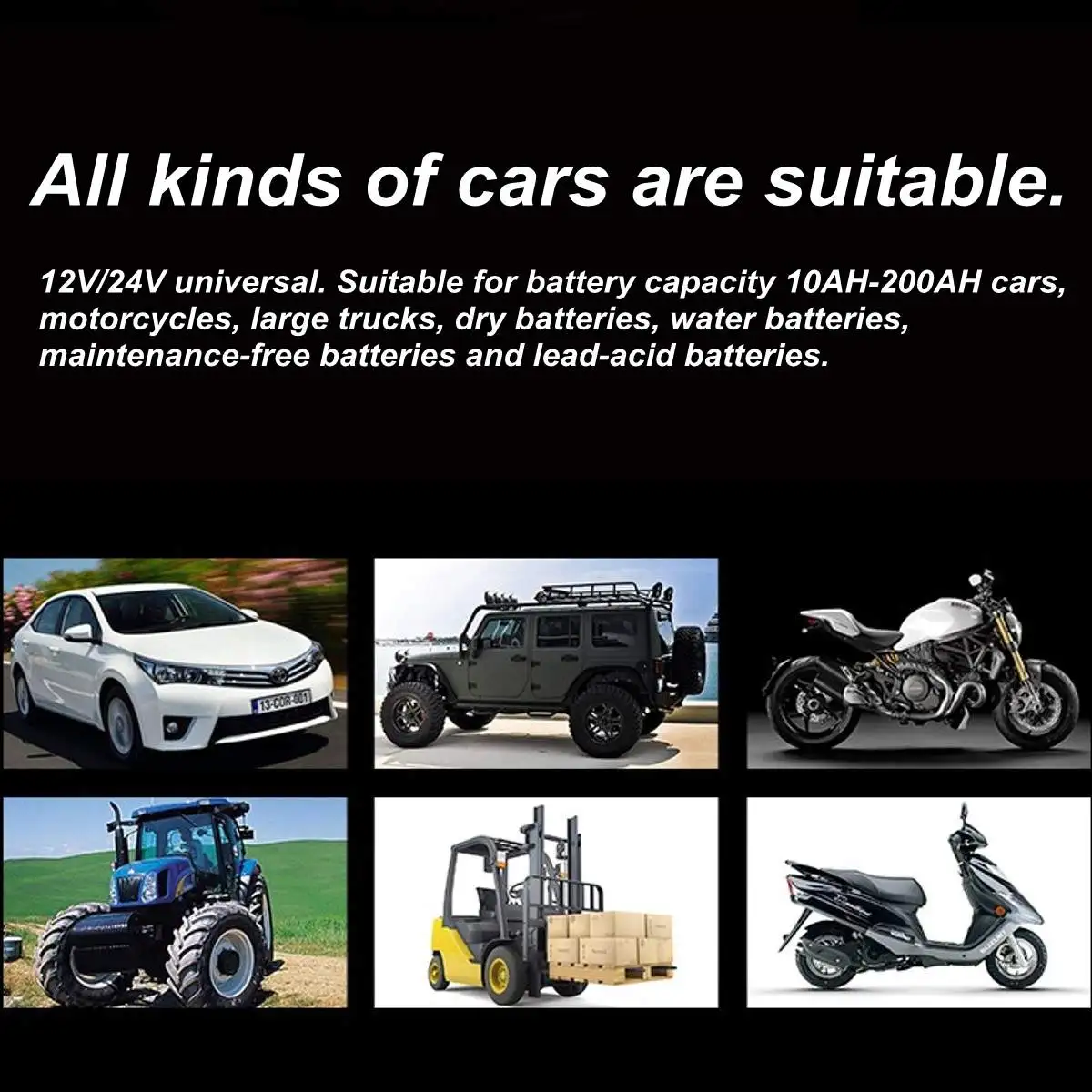 

220V 12V/24V 15A Motorcycle Car Battery Charger Fully Intelligent Repair Lead Acid Storage Charger Moto Intelligent LCD Display