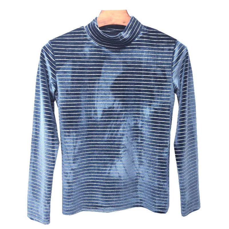 Мужская полосатая футболка с длинным рукавом облегающий приталенный свитер