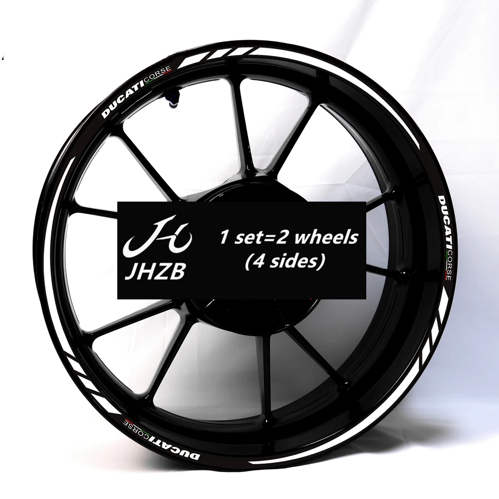 

Мотоцикл наклейки D ucati 17 ''Светоотражающие к рулю мотоцикла велосипеда наклейка на обод Водонепроницаемый украшения пользовательские внут...