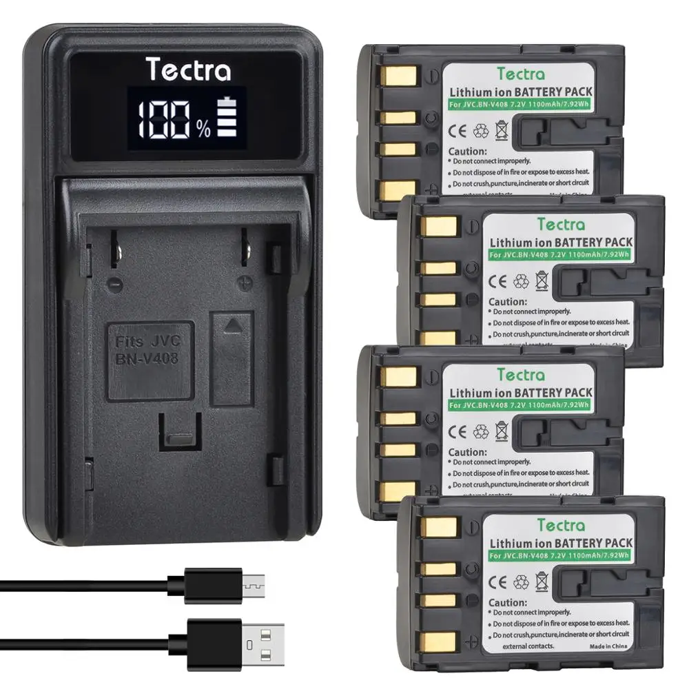 Bateria para Jvc D30e Bn-v408 Bn-v408u D30u D30us D31ek D31us D32 Camcorder Bnv408 Bnv408u 1100mah 7.2v gr Gr-d230us D30