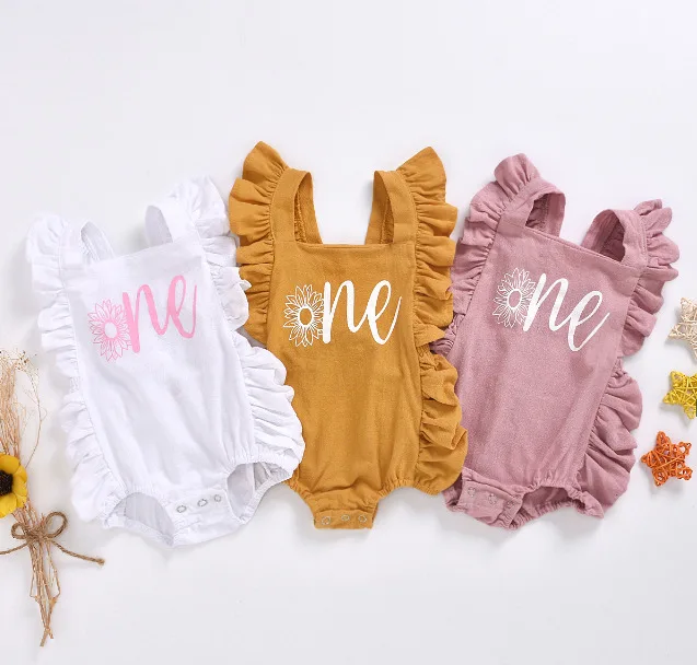 

Fashion Baby Girls Flower Printed Jumpsuits Ruffles Sleeveless Open Crotch Backless Romper Summer Clothes