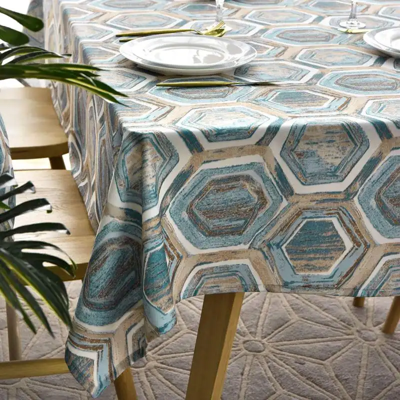 Прямоугольная скатерть водостойкая в скандинавском стиле JS120C | Дом и сад