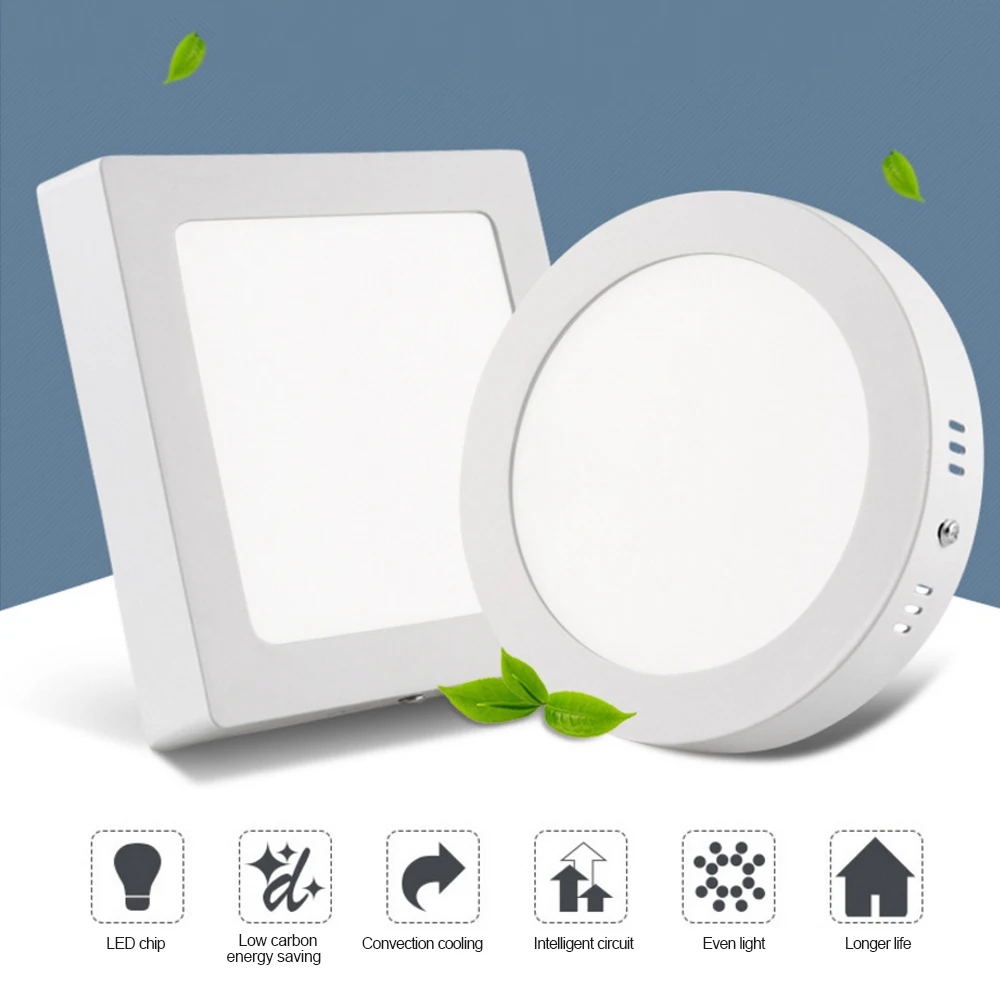 Квадратный/круглый светильник 3 см ультратонкий Светодиодный потолочный