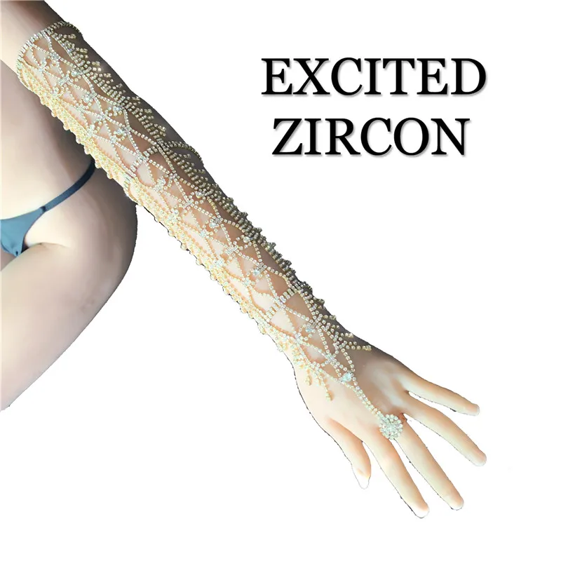 

EXCITED ZIRCON woman hollow rhinestone long bracelet fashion luxury delicate crystal jewelry bracelet party accessories