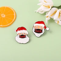 santa claus enamel pin custom father christmas luck brooches badges for bag clothes cartoon new year jewelry gift for kid