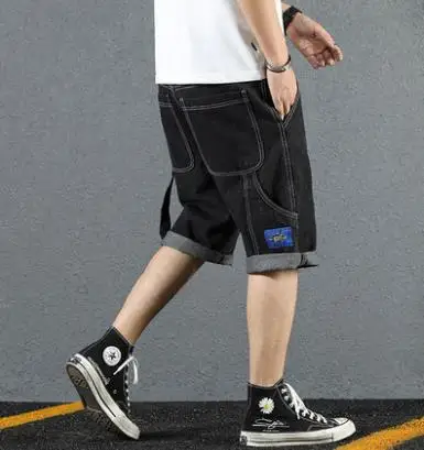 Летние мужские винтажные джинсовые шорты размера плюс для мужчин с несколькими