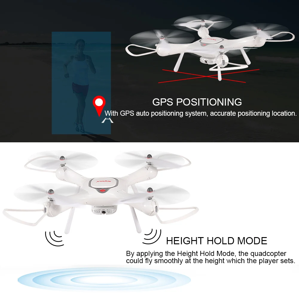 Оригинальный Syma X25PRO GPS RC вертолет Wifi FPV Регулируемая 720P HD камера Дрон RTF