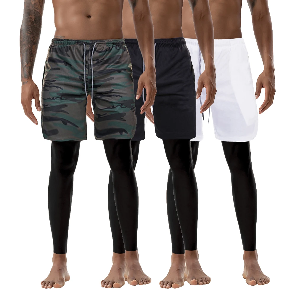 Для мужчин 2 1 джоггеры Шорты телефон безопасности карманами 2020 Весна Высокое