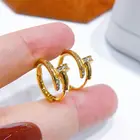 Женские серьги-кольца с бриллиантами, позолоченные серьги-кольца, винтажные роскошные дизайнерские украшения, подарочные аксессуары, 2021