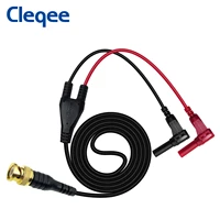 cleqee p1066 gold plated pure copper bnc male plug to 4mm right angle banana plugs coaxial cable oscilloscope test lead 120cm
