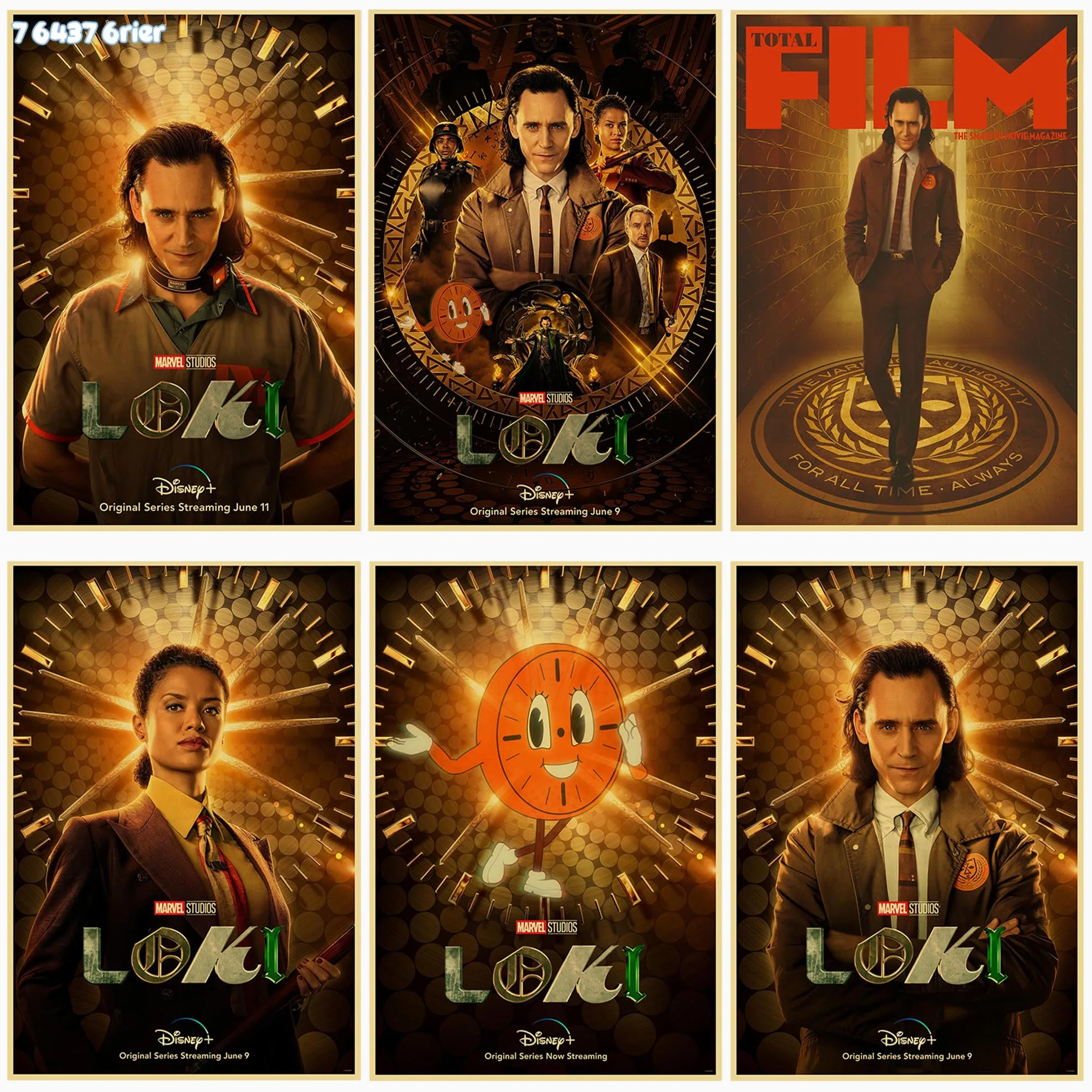 Постер из крафт бумаги в стиле ретро с супергероями Marvel телевизионная серия Loki