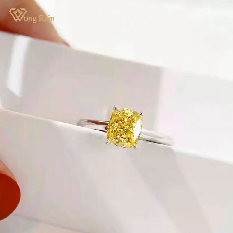 

Wong Rain 100% 925 Sterling Silver Moissanite Gemstone Wedding Party Engagement Fashion Rings For Women Girls Fine Jewelry Gifts