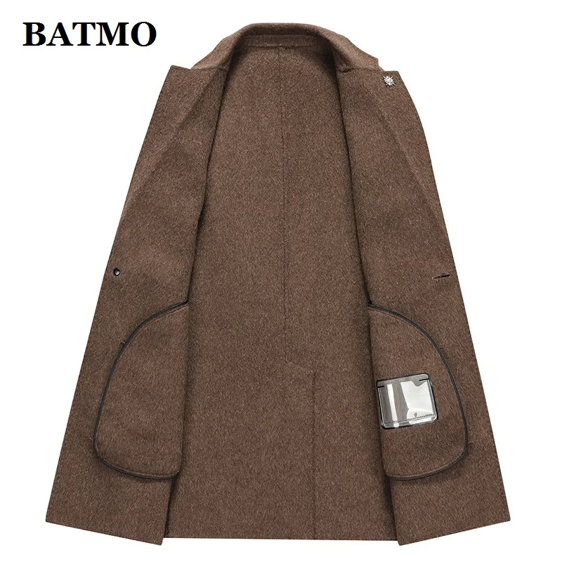 Мужское шерстяное пальто BATMO 70% мужские зимние длинные куртки Размеры M L XL XXL XXXL