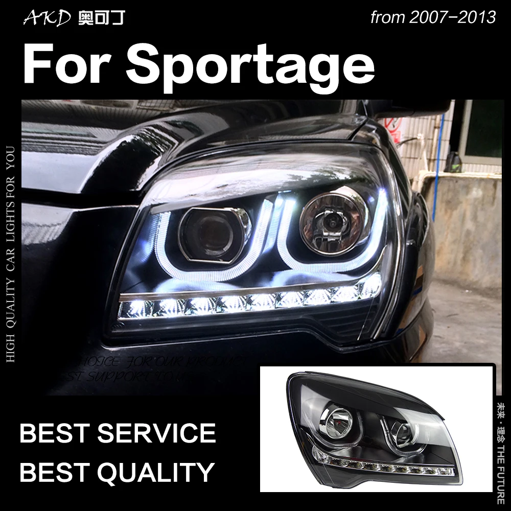 AKD автомобильный Стайлинг головная лампа для Kia Sportage фары 2007-2013 светодиодный