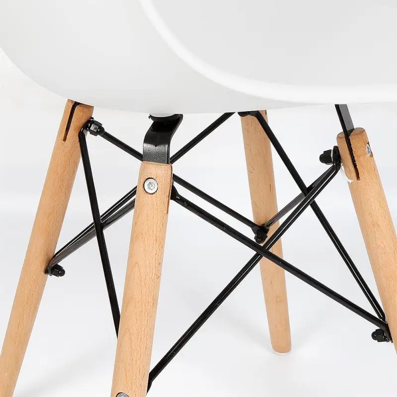 

Nordic Style Chair Beech Wood Legs PP Stool Surface Foldable Legs Restaurant Study Student Office Cafe Household Furniture HWC