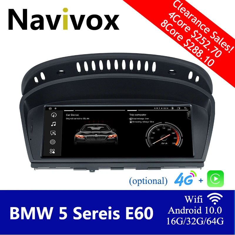 $276.50 Navivox Car GPS Navigation DVD Radio iDrive Carplay IPS for BMW 3/5 Series E60 E61 E63 E64 E90 E91 E92 CCC/CIC