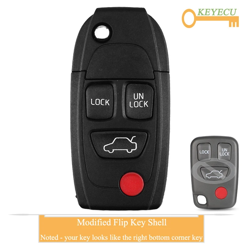 KEYECU модифицированный флип чехол для дистанционного ключа от машины оболочка Volvo