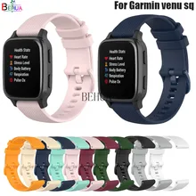 BEHUA 20mm WatchBand Strap For Garmin venu sq / music Smartwatch Silicone Wristband Bracelet For Xiaomi Haylou LS02 Watchstrap