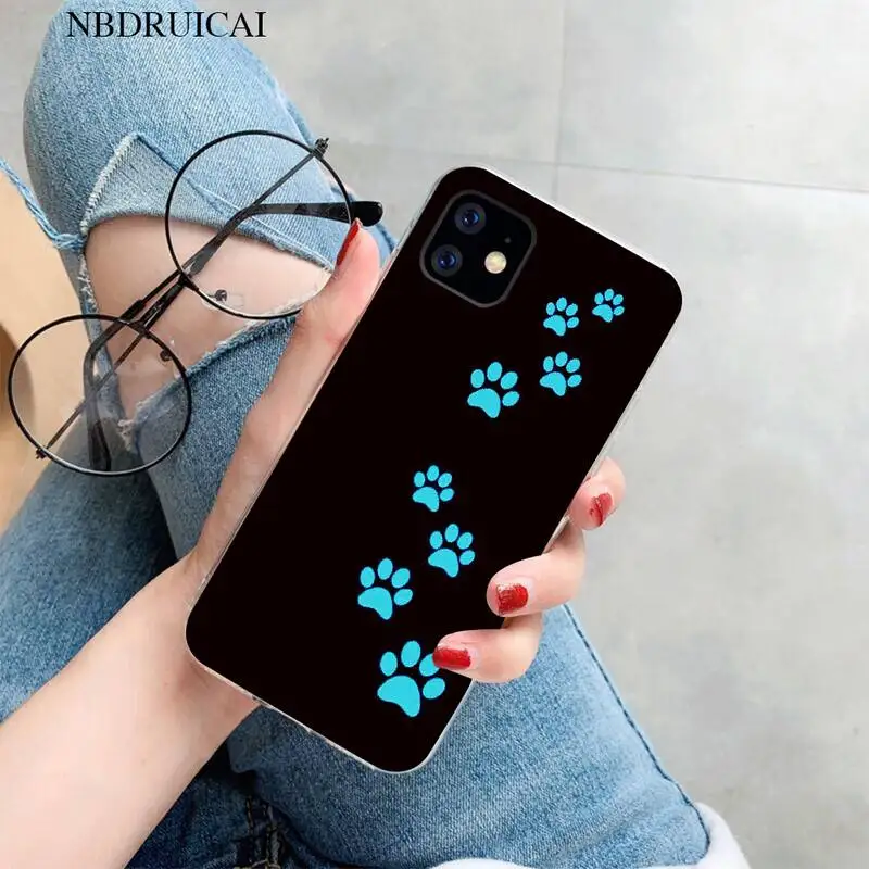 PENGHUWAN кот собака Лапа дизайн черный мягкий чехол для телефона из ТПУ iPhone 11 pro XS MAX 8 7