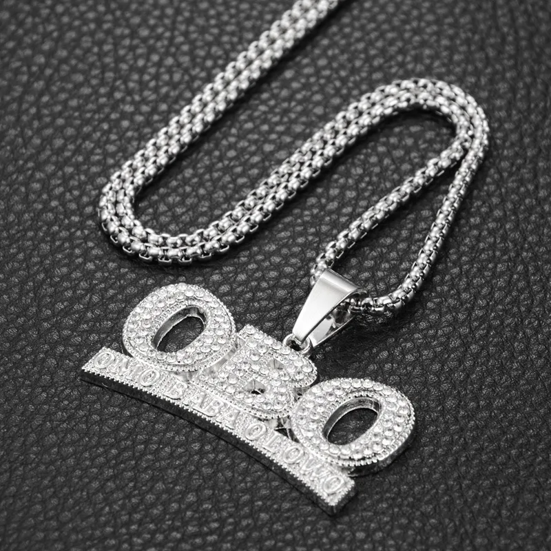 Хип хоп ледяной кристалл буквы обо труба кулон сплав золотой серебряный цвет