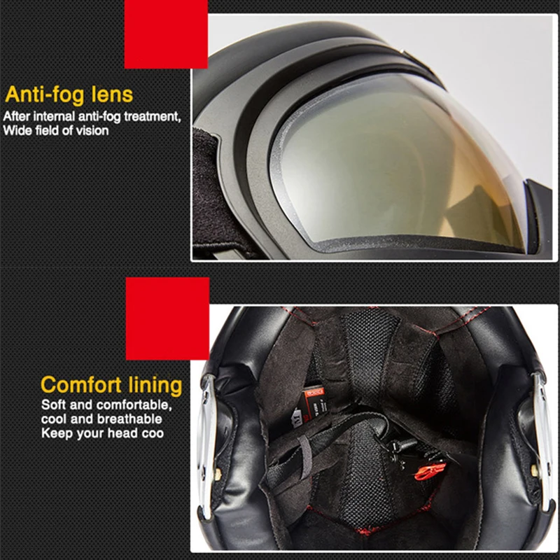 Мотоциклетные шлемы Beon ECE зимний противотуманный козырек с открытым лицом|Шлемы|