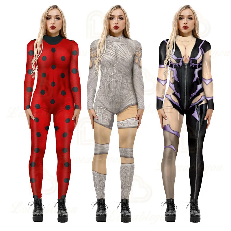 Скелет пикантные женские Хэллоуин Дьявол комбинезон призрак вечерние