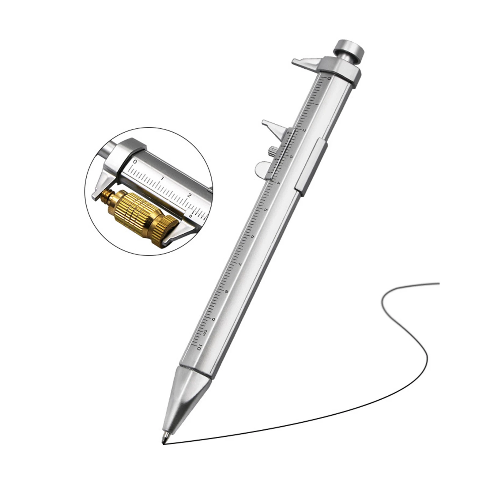 

Multi-purpose Ballpoint Pen Caliper Type Ballpoint Pen 0-100 Caliper Creative Plastic Vernier Caliper 2 Refills Ballpoint Pen