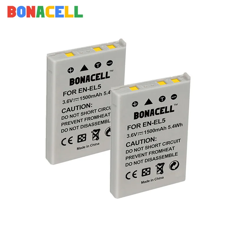 Bonacell 1500 мА/ч, EN-EL5 RU EL5 цифровой Камера Батарея для Nikon Coolpix P4 P80 P90 P100 P500 P510 P520 P530 P5000 P5100 5200