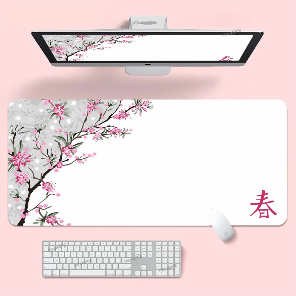 Настольный коврик Sakura японский для мыши черно-белый розовые игровые аксессуары