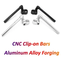 retro motorcycle cnc clip on 35mm handlebar cafe racer fork tube clip ons bars 360 degree adjustable high quality aluminum alloy
