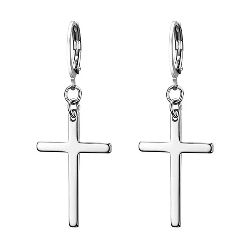 Серьги-кольца серебристого цвета из нержавеющей стали для мужчин и женщин |