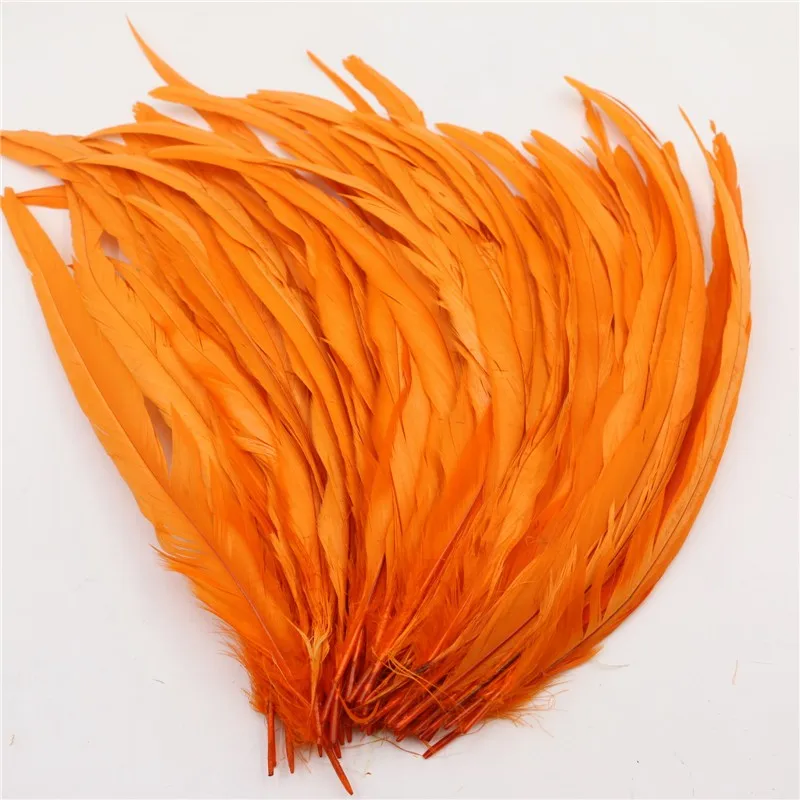 

50 шт., оранжевый цвет, окрашенный петух, Coque, перья, длина 35-40 см, 14-16 дюймов, высокое качество, курятники для карнавала, одежда, ремесло