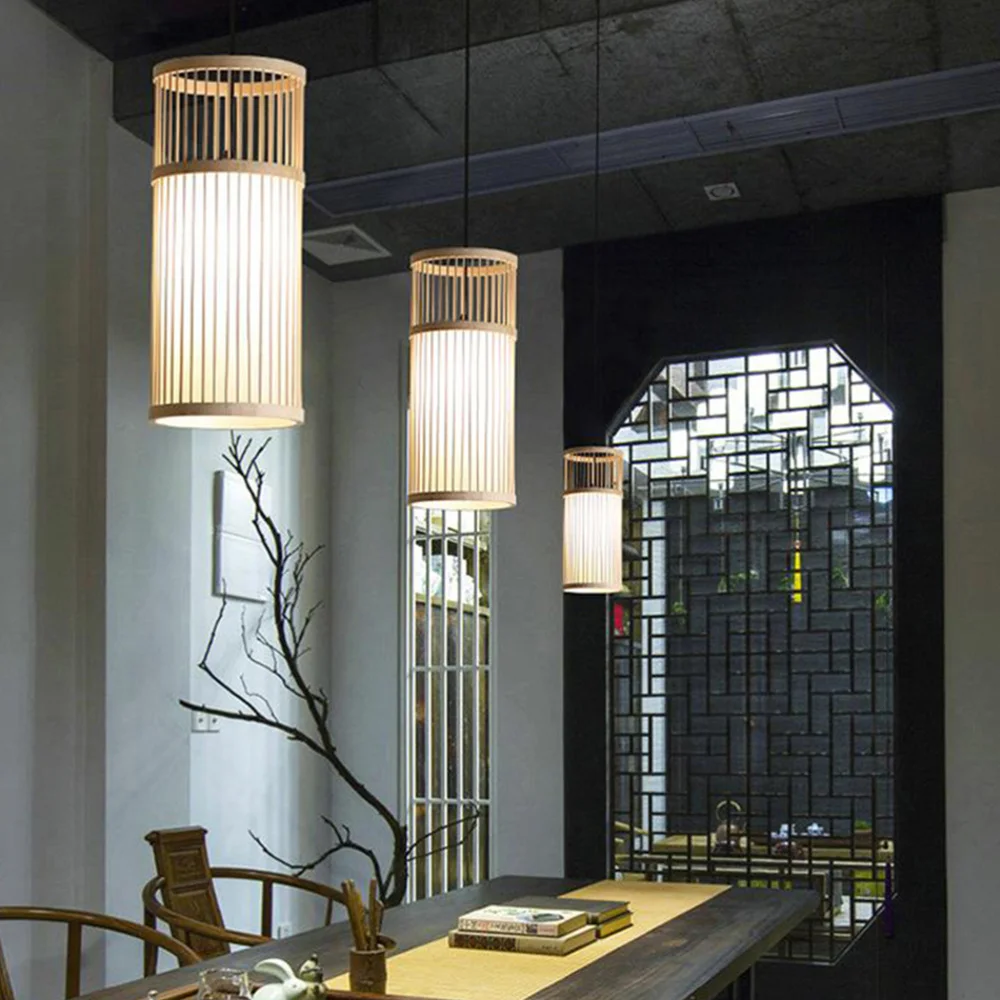 

Chinese Style Pendant Light Creative Single-head Bamboo Chandelier for Home