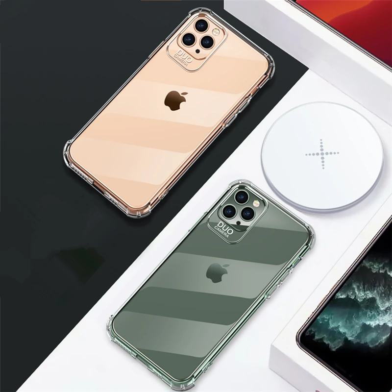 Полная защита анти-желтый прозрачный ТПУ чехол для Iphone 11 Pro Max Xs X Xr 6 6s 7 8 Plus задняя