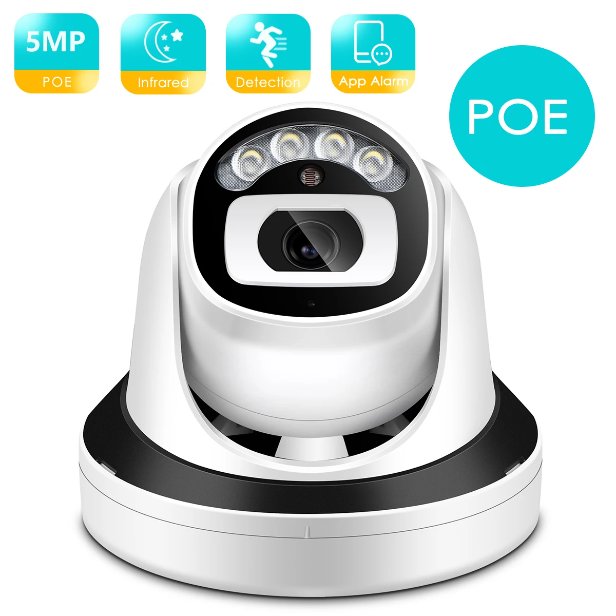 

BESDER 5MP 3MP HD Audio 48V POE IP Camera IR/Color Night Vision Wide Angle H.265 2MP Indoor Video Surveillance Dome Camera CCTV