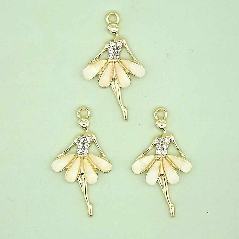 Подвески эмалированные 5 шт./компл. балерина танцовщица бронзовый серебристый