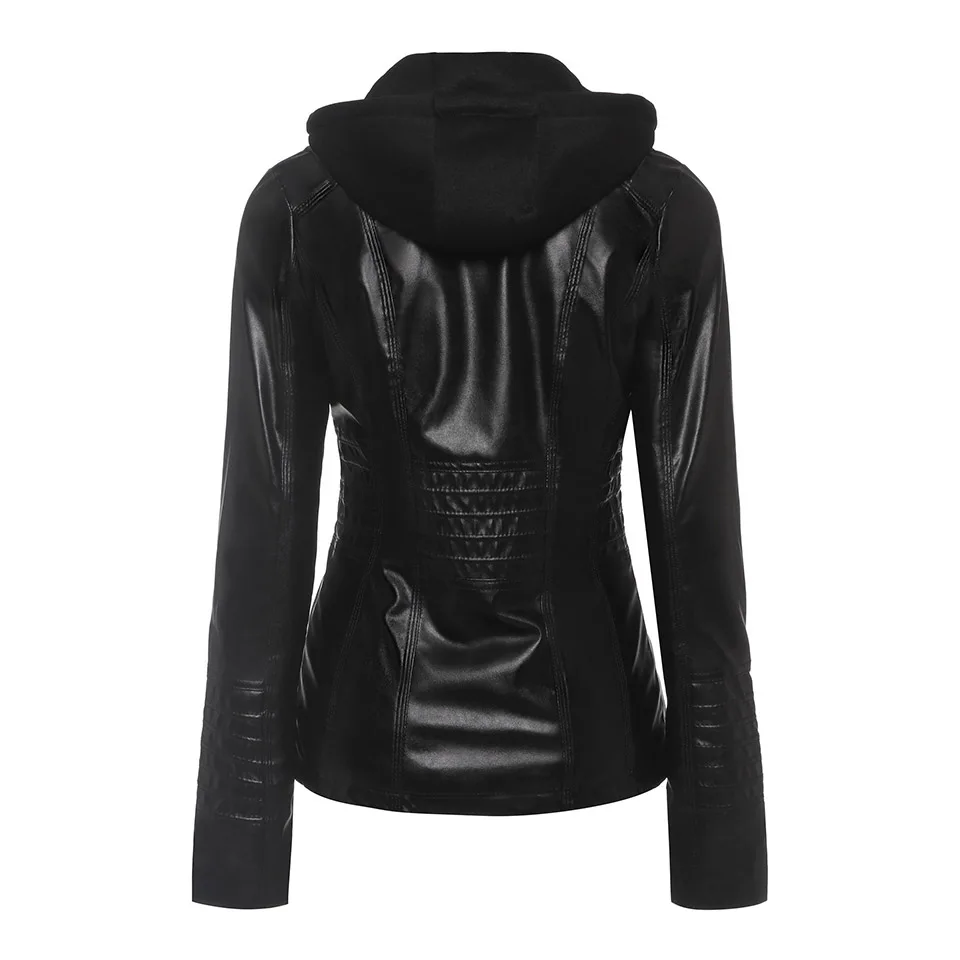 Sisjuly Jacket Coat Women Winter Slim Zipper Hooded Coat Female Warm Casual Outerwear Solid 2xl Fall Leather Jacket Coats
