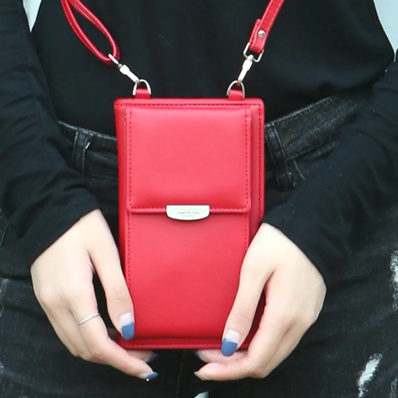 

New Mobile Phone Bag Organizer Ladies Wallet PU Long Large Capacity Multifunctional Mini Bag shoulder Bags Diagonal Storage Bag