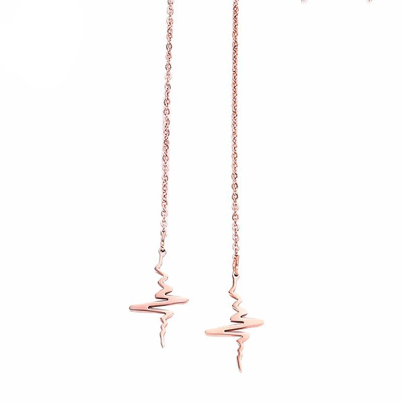 Серьги подвески женские из нержавеющей стали с