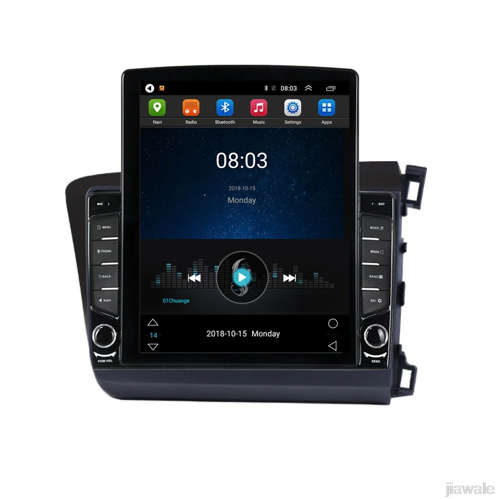 

9.7" octa-core tesla style vertical screen Android 10 Car GPS video Multimedia for Honda Civic 2012-2013