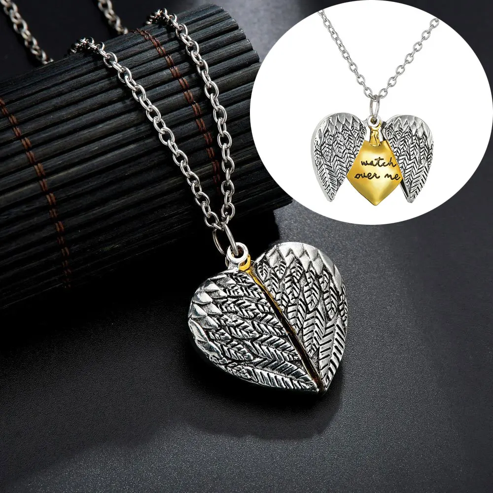 Ожерелье с подвеской в форме двойного пера сердца влюбленного женское колье