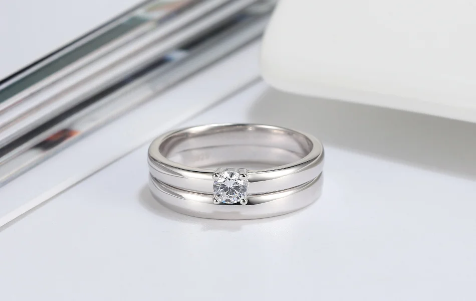 ORSA JEWELS, классические кольца для пар, Настоящее 925 пробы, Серебряный подарок на день Святого Валентина, обручальное кольцо, модные украшения SR196